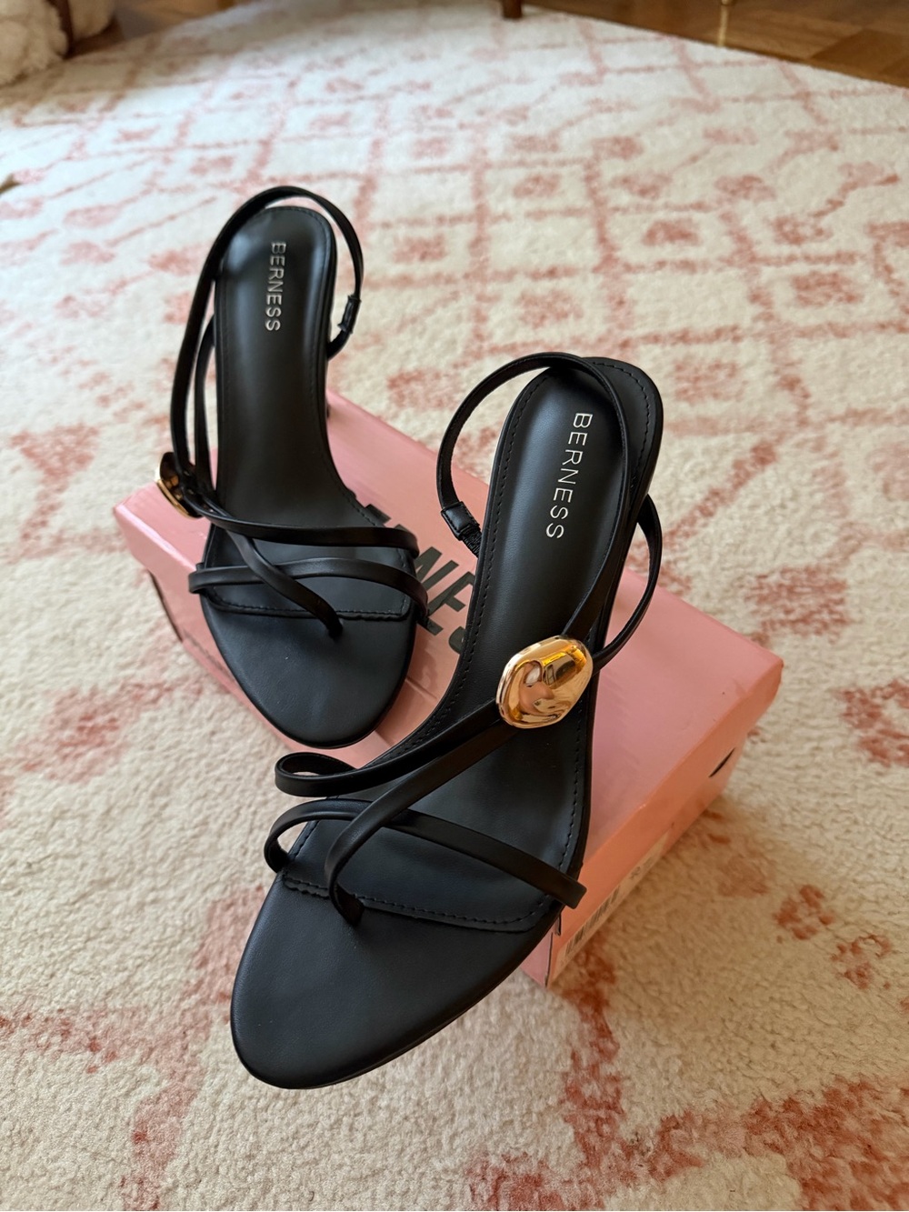 Brand New Strappy Black Heeled Sandals
